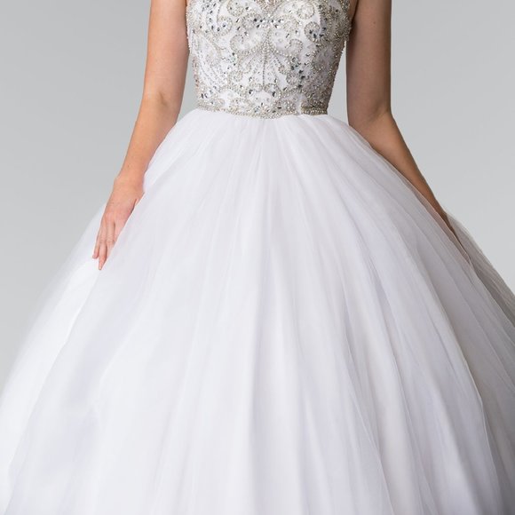 High Neck Sequin Ballgown Prom Dress GSGL2206 - Picture 7 of 9